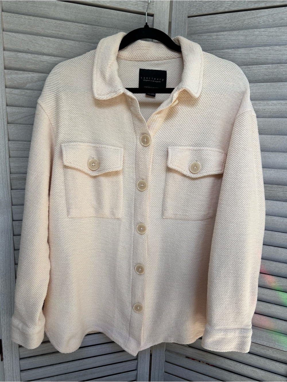 Sanctuary Womens Cream Chunky Knit Shacket size L